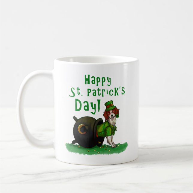 Lucky St. Patrick's Day Dog Coffee Mug (Left)