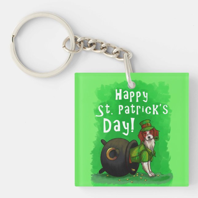 Lucky St. Patrick's Day Dog Key Ring (Front)