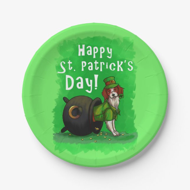 Lucky St. Patrick's Day Dog Paper Plate (Front)
