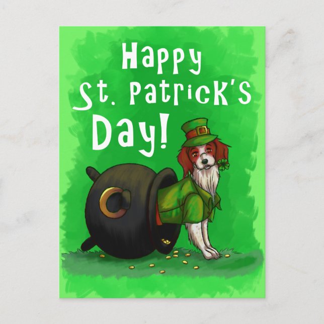 Lucky St. Patrick's Day Dog Postcard (Front)