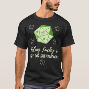 Lucky St Patricks Day Dungeons and RPG Dragons T-Shirt