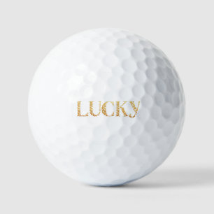 Lucky St. Patrick's Day Gold Leaf Pattern Golf Balls