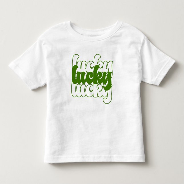 Lucky St Patrick's Day Green Retro 70's Toddler T-Shirt (Front)