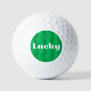 Lucky St. Patrick's Day Green Shamrock Pattern Golf Balls