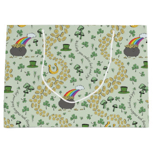 Lucky St Patricks Day Luck & Joy Large Gift Bag