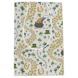 Lucky St Patricks Day Luck & Joy Medium Gift Bag