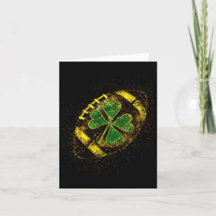 Lucky St. Patrick's Day Shamrock Football Irish Gr Card