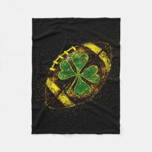 Lucky St. Patrick's Day Shamrock Football Irish Gr Fleece Blanket
