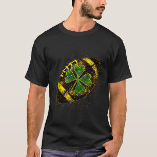 Lucky St. Patrick's Day Shamrock Football Irish Gr T-Shirt