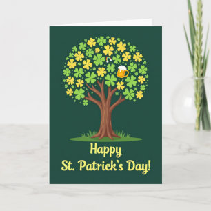 Lucky St Patricks Day Tree Card