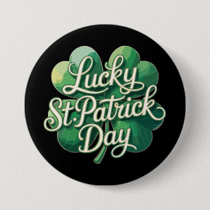 Lucky St. Patrick's Day Vintage Typography Four 7.5 Cm Round Badge