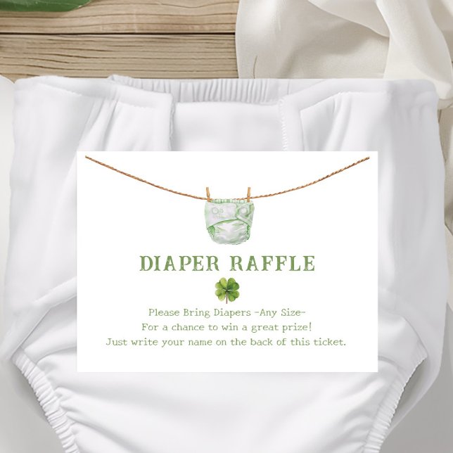 Lucky St Patrick's Diaper Raffle Ticket Enclosure Card (Creator Uploaded)