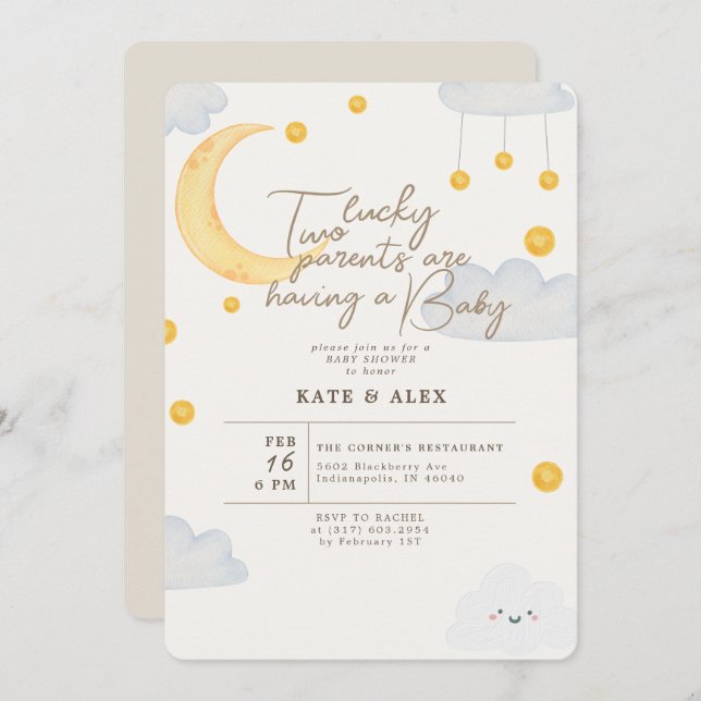 Lucky St Patrick's Gender Neutral Baby Shower  Invitation (Front/Back)