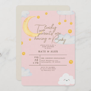 Lucky St Patrick's Girl Pink Baby Shower Invitation