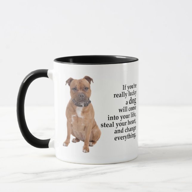 Lucky Staffie Mug (Left)