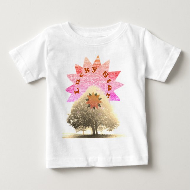 Lucky Star and Tree Baby T-Shirt (Front)