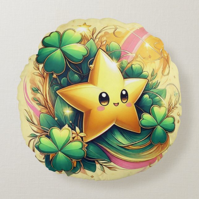 Lucky Star Round Pillow (Front)