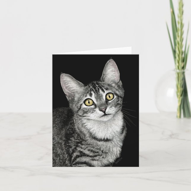 "Lucky Star" Tabby Kitten Card (Front)