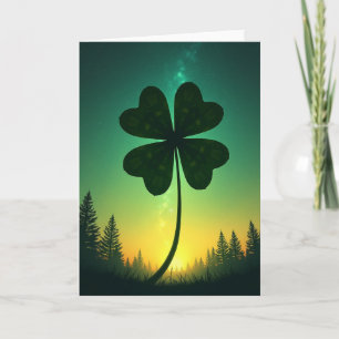 Lucky Starry Night Clover Card