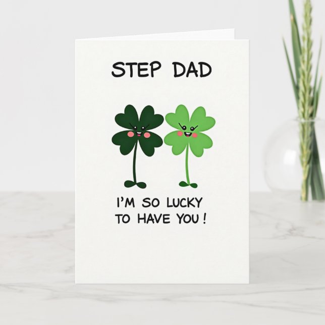 Lucky Step Dad Love You Card (Front)