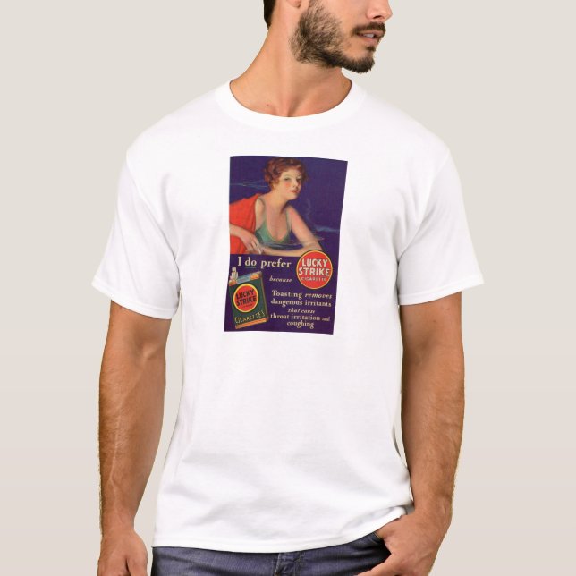 Lucky Strikes 1920s cigarette ad T-Shirt (Front)