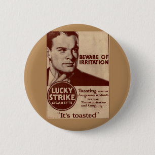 Lucky Strikes - Beware of Irritation 6 Cm Round Badge