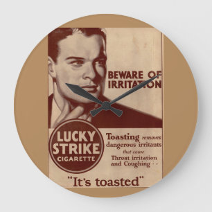 Lucky Strikes - Beware of Irritation Large Clock