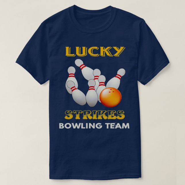 Lucky Strikes Bowling Team Retro Youth T T-Shirt (Design Front)