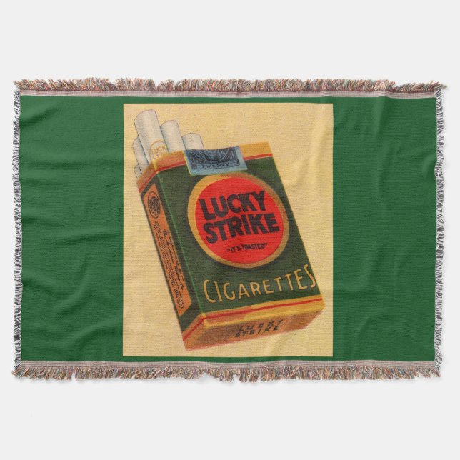 Lucky Strikes pack 1920s ad Throw Blanket (Front)