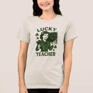 Lucky Teacher – Vintage St. Patrick’s Day Retro De Tri-Blend Shirt