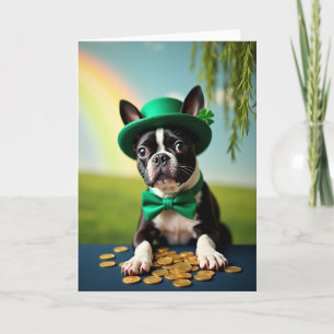 Lucky Terrier St Patricks Day Card