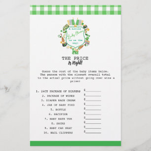 Lucky The Price Is Right baby game card