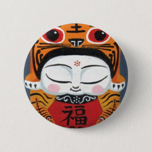 Lucky Tiger Baby 6 Cm Round Badge