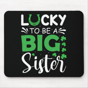 Lucky To Be A Big Sister Pregnancy Announcement Pa Mouse Pad