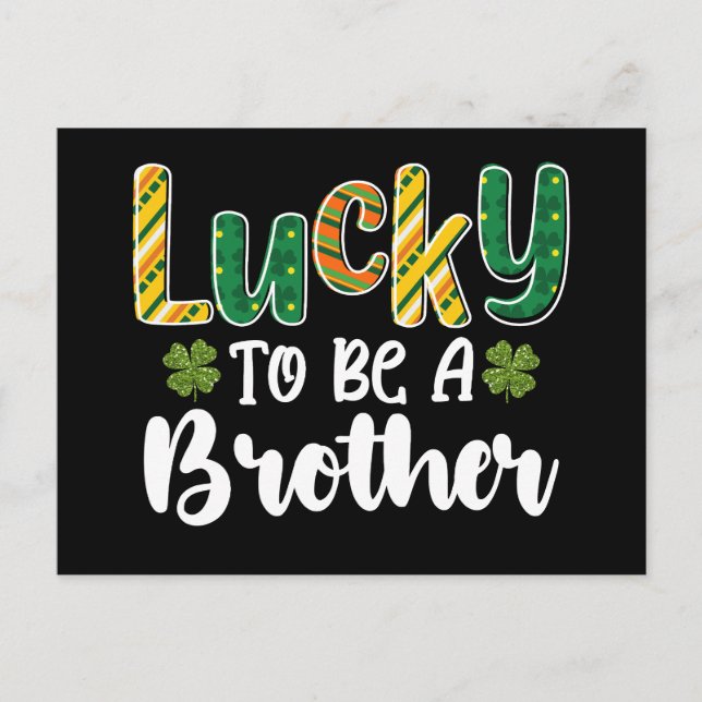 Lucky To Be A Brother Family St Patrick's Day Postcard (Front)