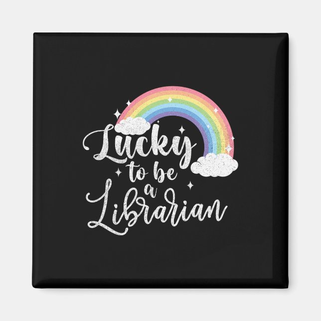 Lucky To Be A Librarian - St Patricks Day Library  Magnet (Front)