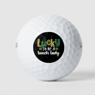 Lucky To Be A Lunch Lady School St Patrick's Day Golf Balls