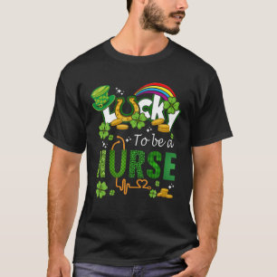 Lucky To Be A Nurse St Patricks Day Irish Shamrock T-Shirt