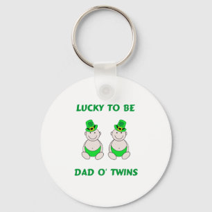 Lucky To Be Dad O' Twins Key Ring