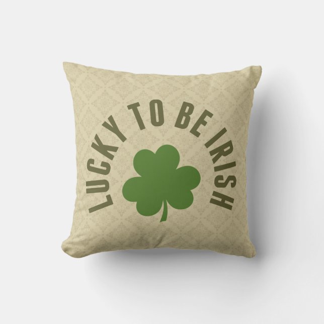 Lucky To Be Irish Reversible Cushion (Front)