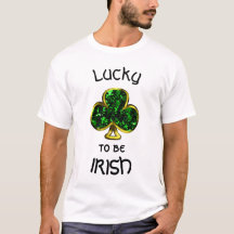 Lucky to Be Irish Shamrock and Gold Men's t-Shirt