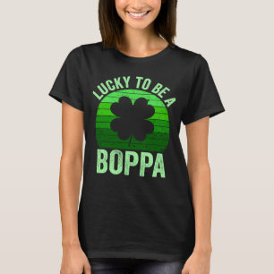 Lucky To Be Poppa Leprechaun Shamrock St Patricks  T-Shirt