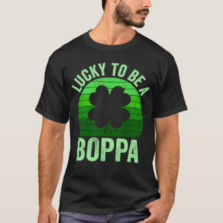 Lucky To Be Poppa Leprechaun Shamrock St Patricks T-Shirt