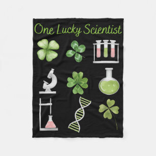 Lucky To Be Science Beakers Chemistry Scientist Pa Fleece Blanket