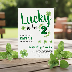 Lucky to be St Patrick's Day Kids Birthday Party Invitation