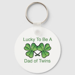 Lucky To Be Twin Dad Key Ring