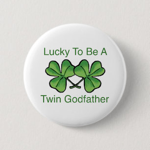 Lucky To Be Twin Godfather 6 Cm Round Badge