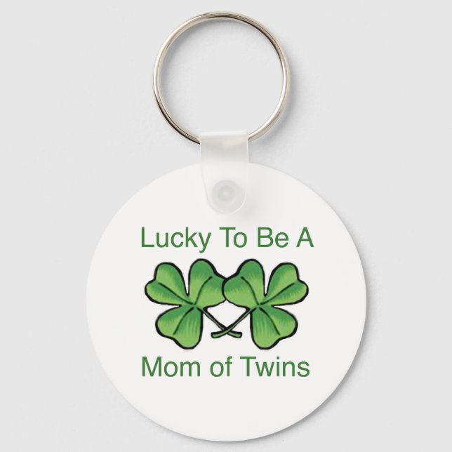 Lucky To Be Twin Mum Key Ring (Front)