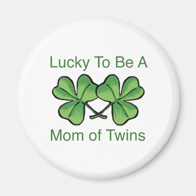 Lucky To Be Twin Mum Magnet (Front)