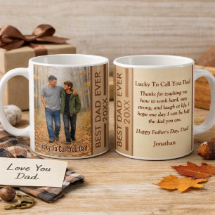 Lucky To Call You Dad Autumn Custom Father’s Day Coffee Mug